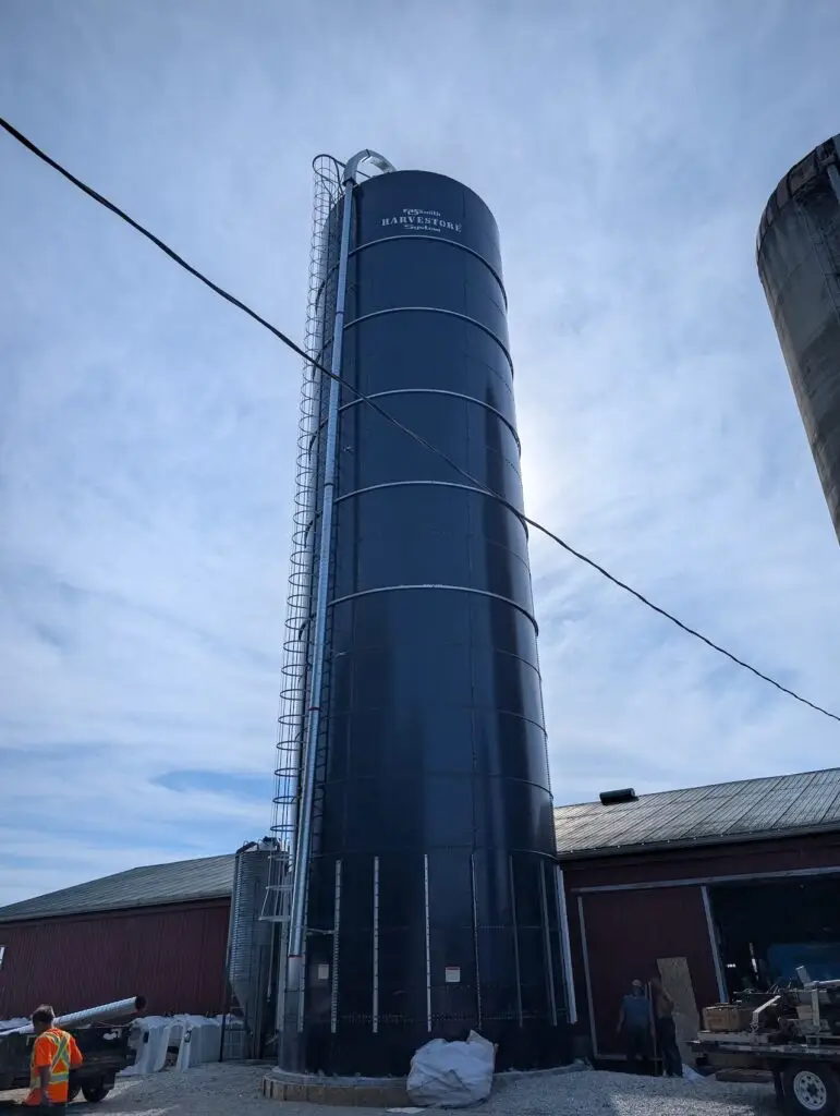 Steel Silo Construction Completed by Tim Koch Construction in Ontario